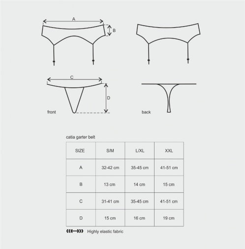 Obsessive Catia 黑色吊襪帶