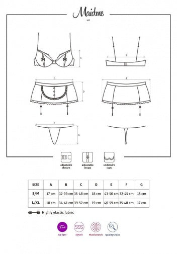 Obsessive Maidme 黑色女僕服裝 5件套裝